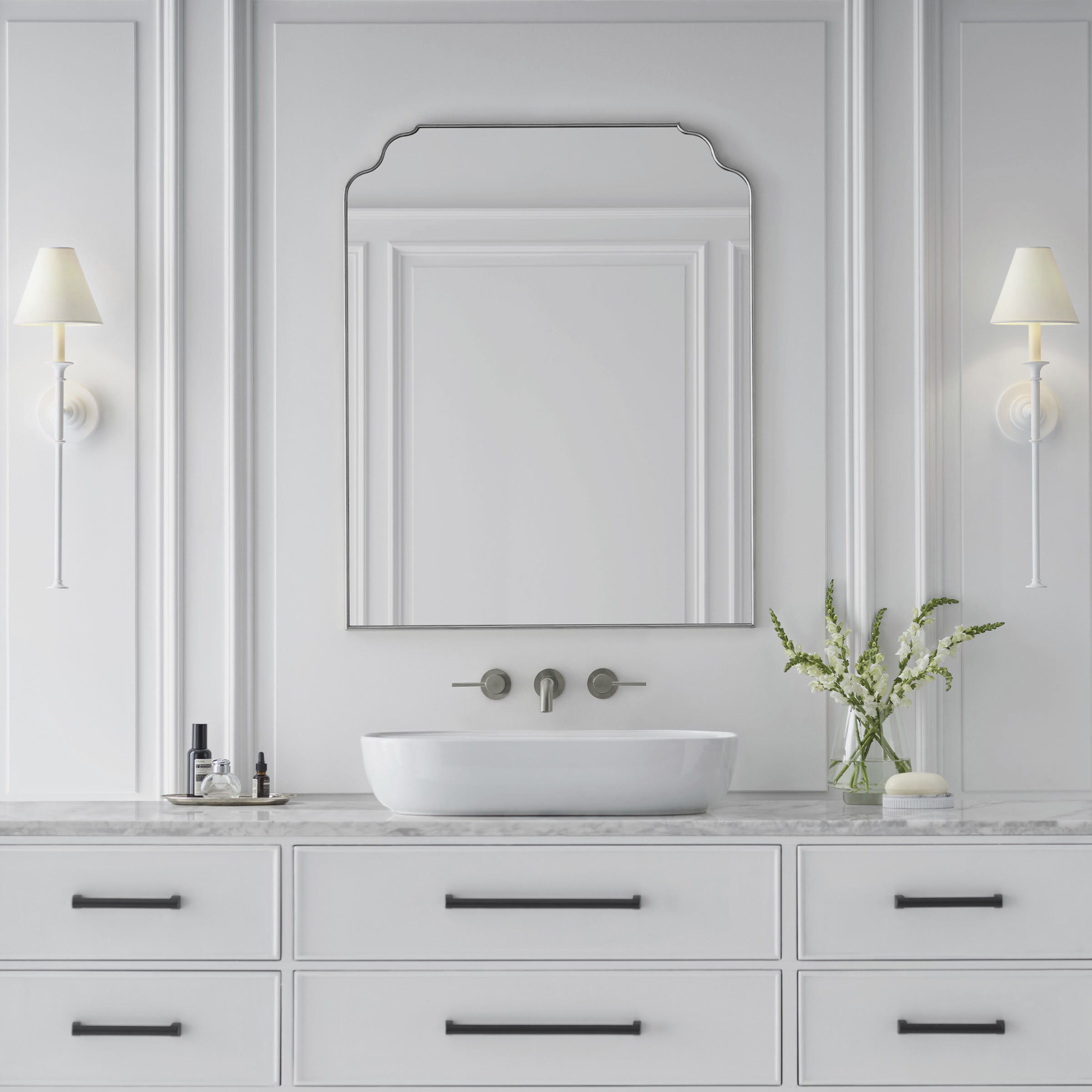 Thomas O'Brien Piaf LED 6.5 inch Plaster White Tail Sconce Wall Light, Large